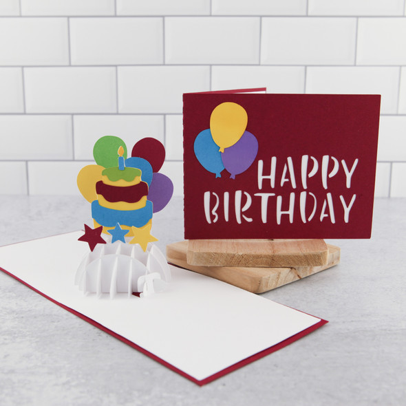 A2 Sliceform Pop Up Card Birthday Cake 2