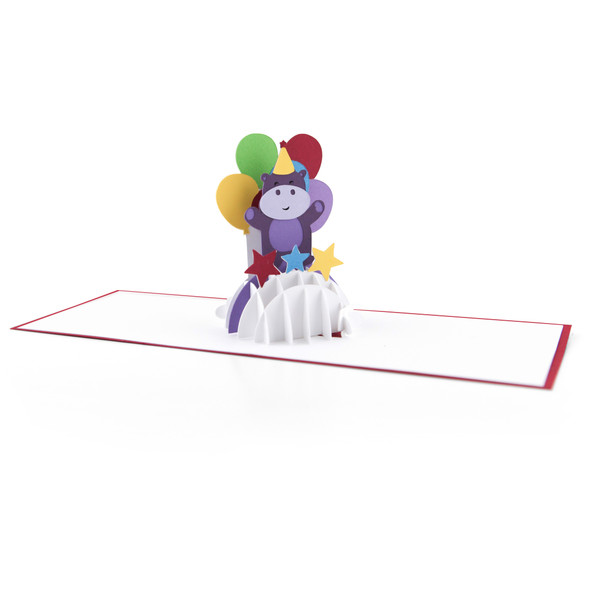 A2 Sliceform Pop Up Card Birthday Hippo