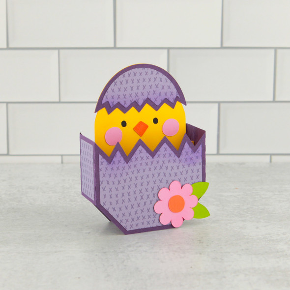 Box Card  Cracked Easter Egg Chick