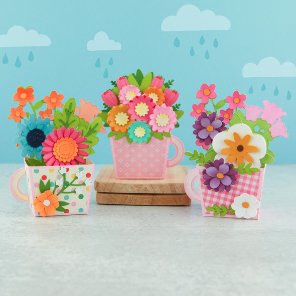 Box Card Teacup Flowers 3