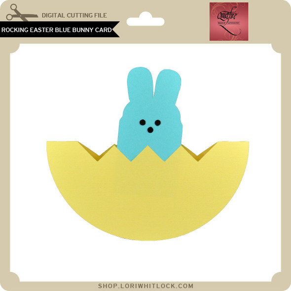Rocking Easter Blue Bunny Card