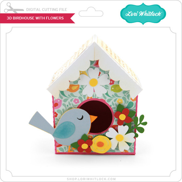 3D Birdhouse With Flowers