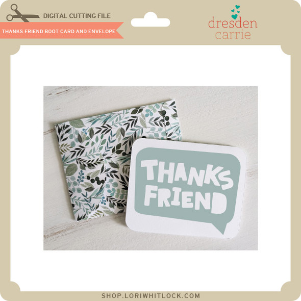 Thanks Friend Card and Envelope