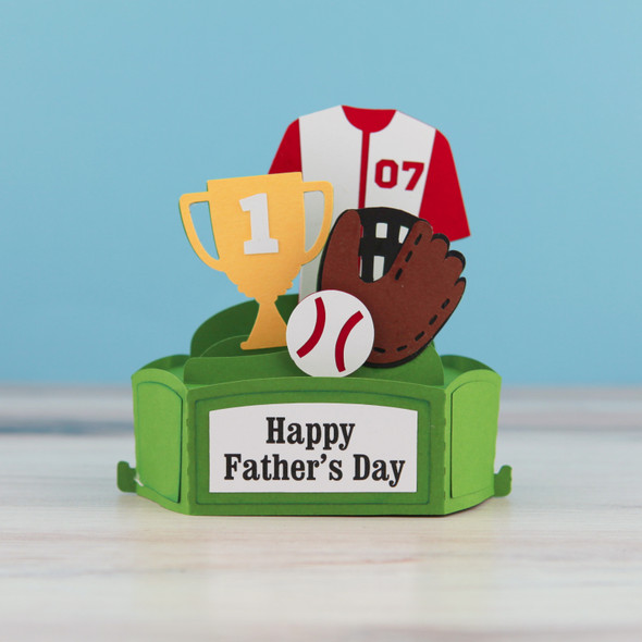 Hexagon Pop Up Card Baseball