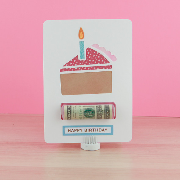 Money Holder Card Birthday Cake