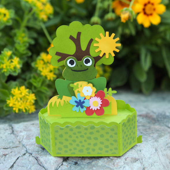 Hexagon Pop Up Card Summer Frog