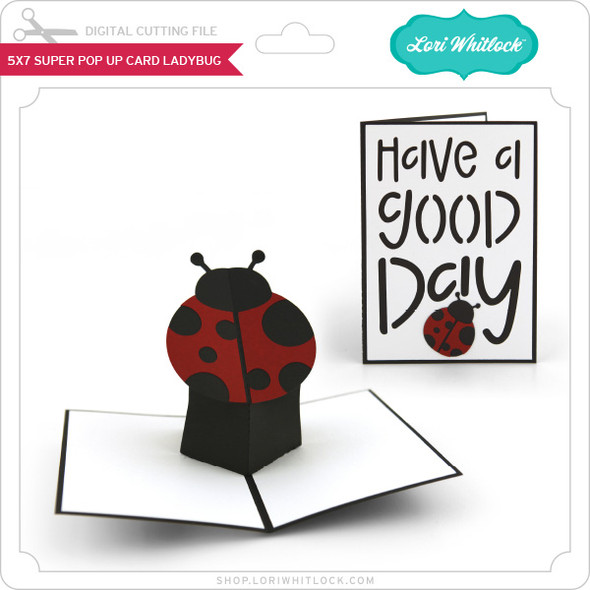 5x7 Super Pop Up Card Ladybug