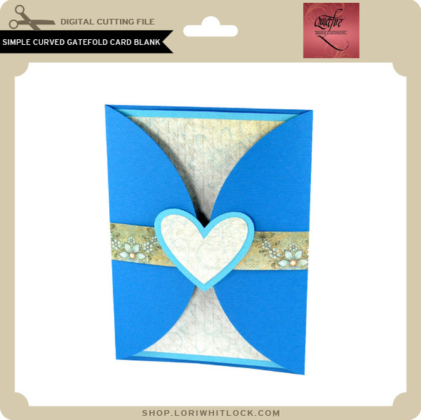 Simple Curved Gatefold Card Blank