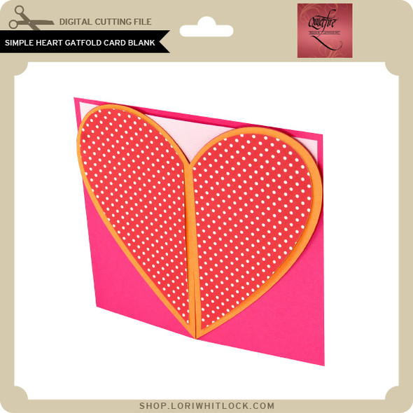 Simple Heart Gatefold Card Blank