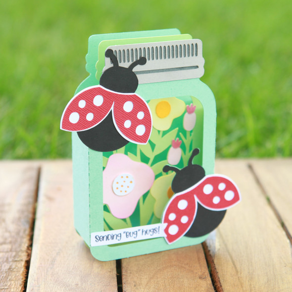 Box Card Mason Jar Ladybug 2