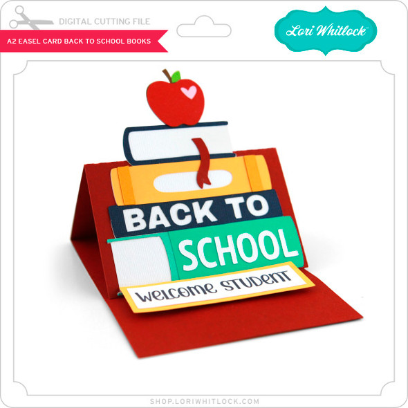 A2 Easel Card Back To School Books A2 Easel Card Back To School Books