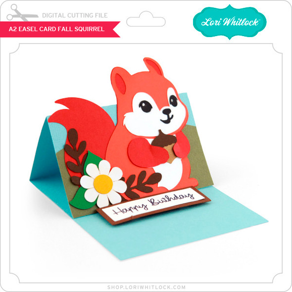 A2 Easel Card Fall Squirrel