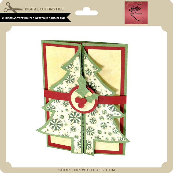 Christmas Tree Double Gatefold Card Blank
