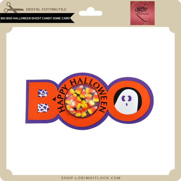 Big BOO Halloween Ghost Candy Dome Card