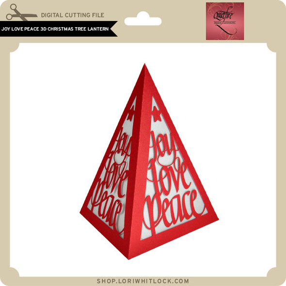 Joy Love Peace 3D Christmas Tree Lantern
