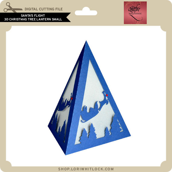 Santa's Flight 3D Christmas Tree Lantern SMALL
