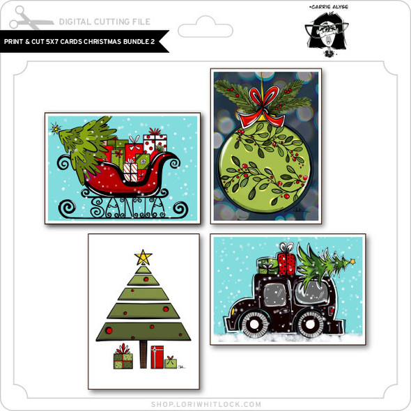 Print & Cut 5x7 Cards Christmas Bundle 2