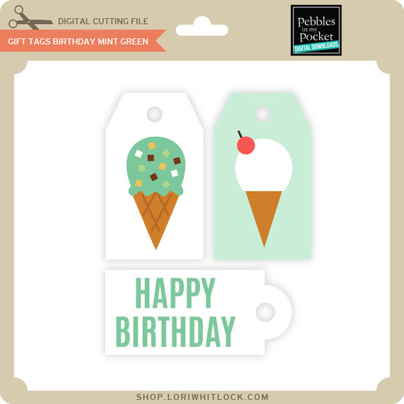 Gift Tags Birthday Mint Green