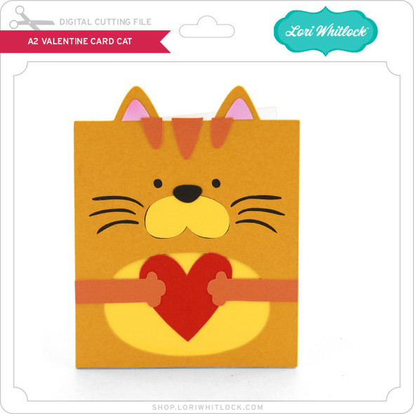 A2 Valentine Card Cat