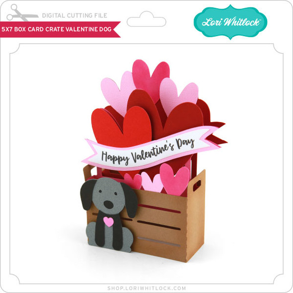 5x7 Box Card Crate Valentine Dog