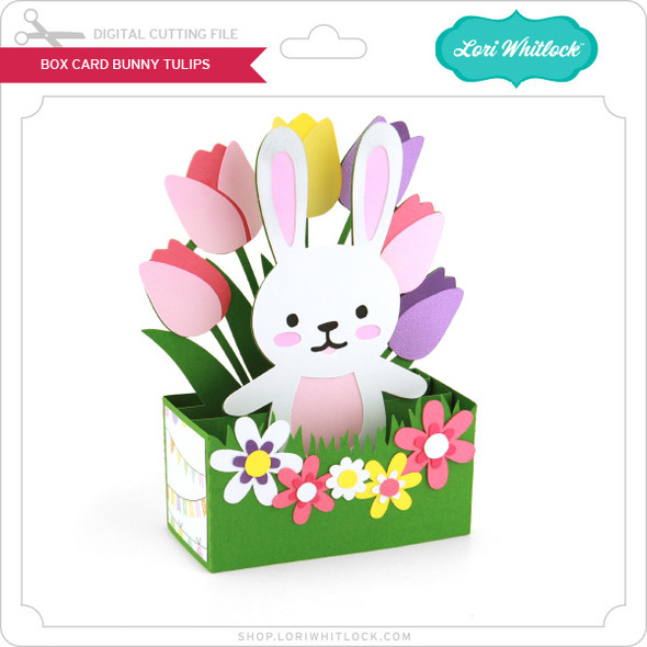 Box Card Bunny Tulips