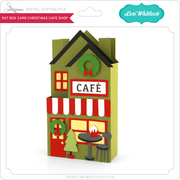 5x7 Box Card Christmas Cafe Shop