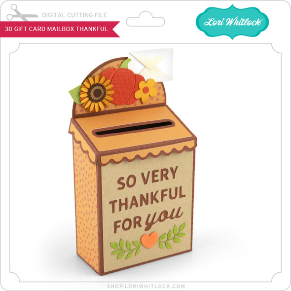 3D Gift Card Mailbox Thankful