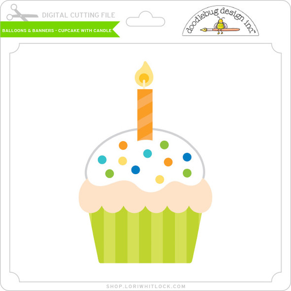 Balloons & Banners - Cupcake with Candle