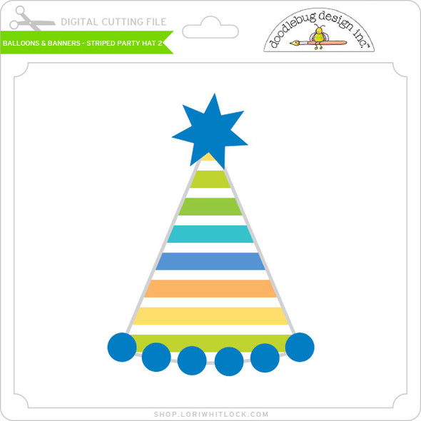 Balloons & Banners - Striped Party Hat #2