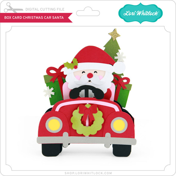 Box Card Christmas Car Santa