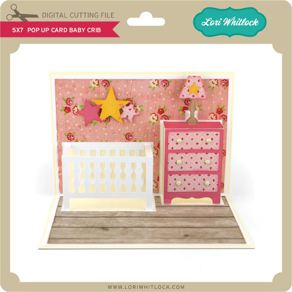5x7 Pop Up Card Baby Crib
