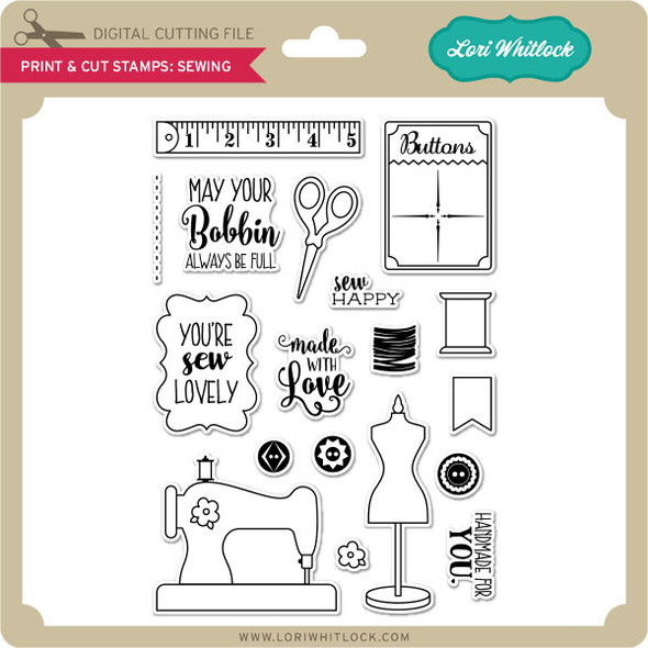 Print & Cut Stamps Sewing