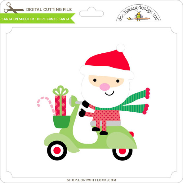 Santa on Scooter - Here Comes Santa