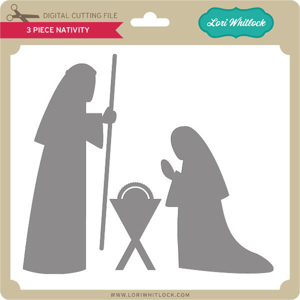 Simple 3 Piece Nativity - Lori Whitlock's SVG Shop