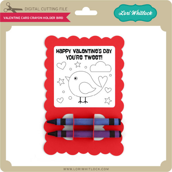 Valentine Card Crayon Holder Bird