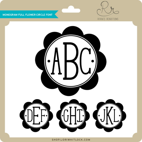 Monogram Full Flower Circle Font