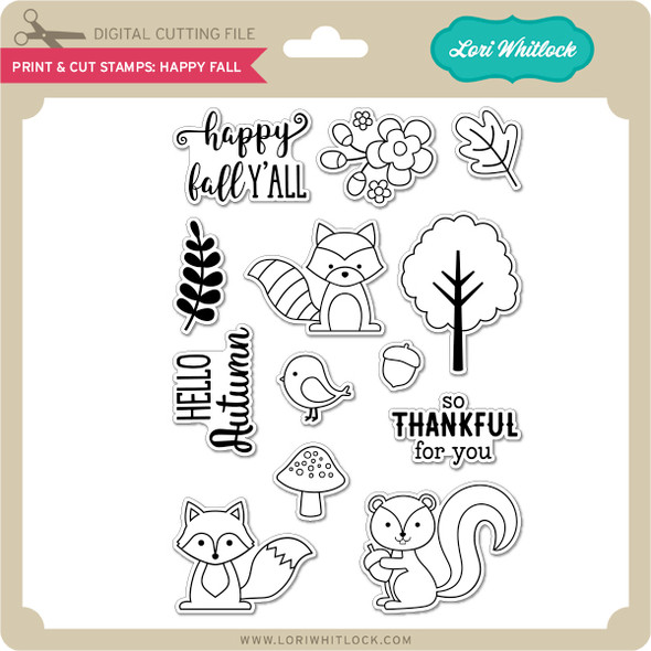 Print & Cut Stamps Happy Fall