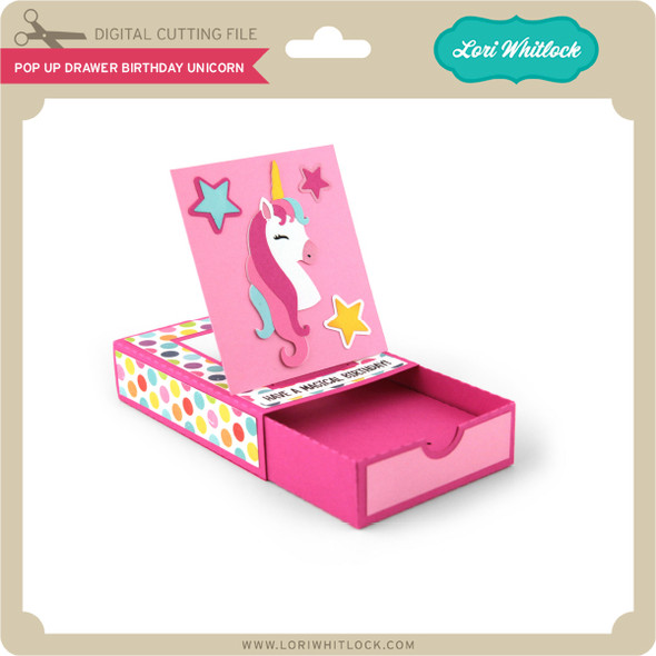 Pop Up Drawer Birthday Unicorn