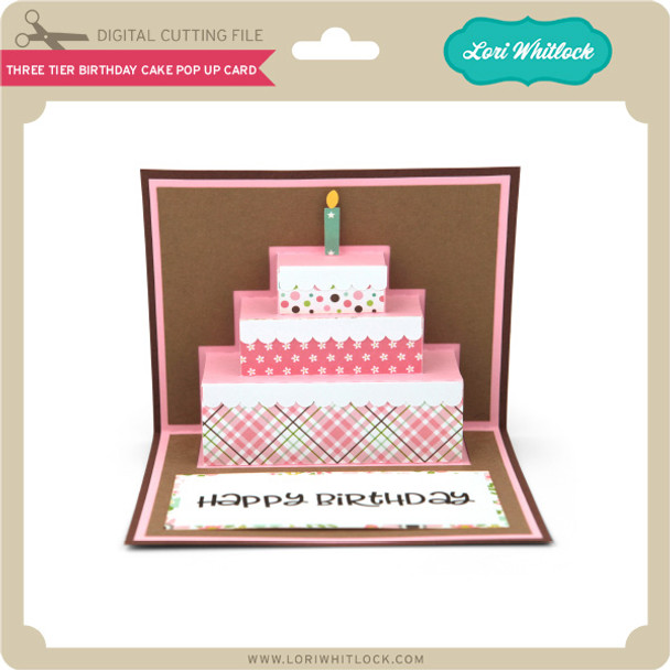 Three Tier Birthday Cake Pop Up Card
