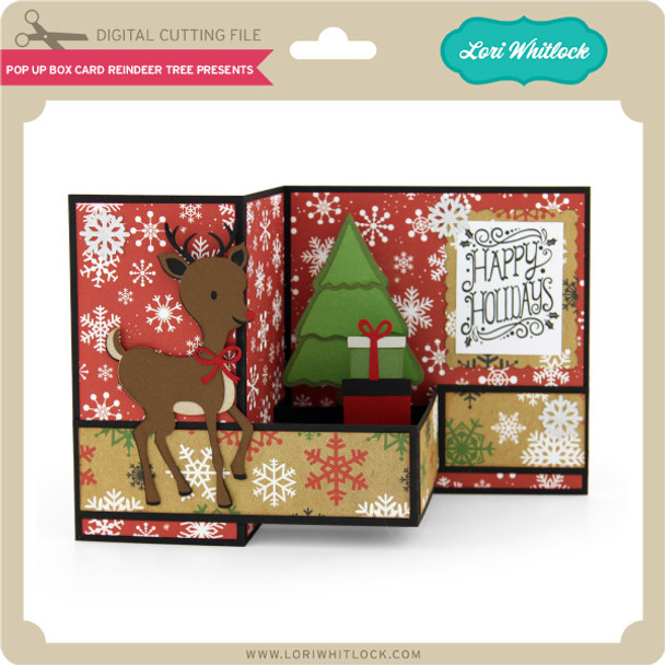 Pop Up Box Card Reindeer Tree Presents