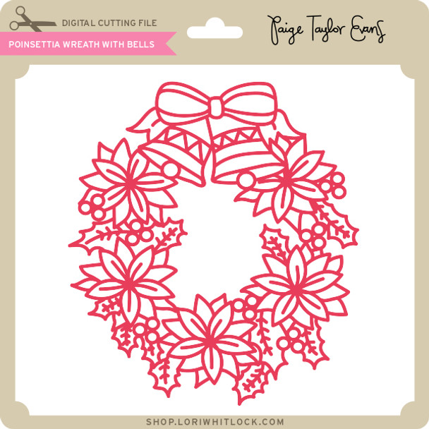 Poinsettia Wreath with Bells