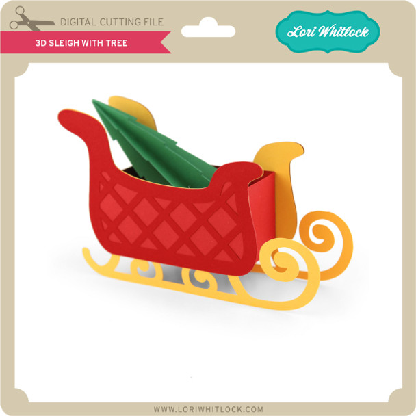 3D Sleigh With Tree