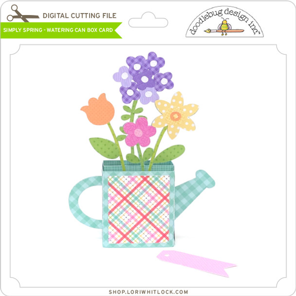 Simply Spring Watering Can Box Card