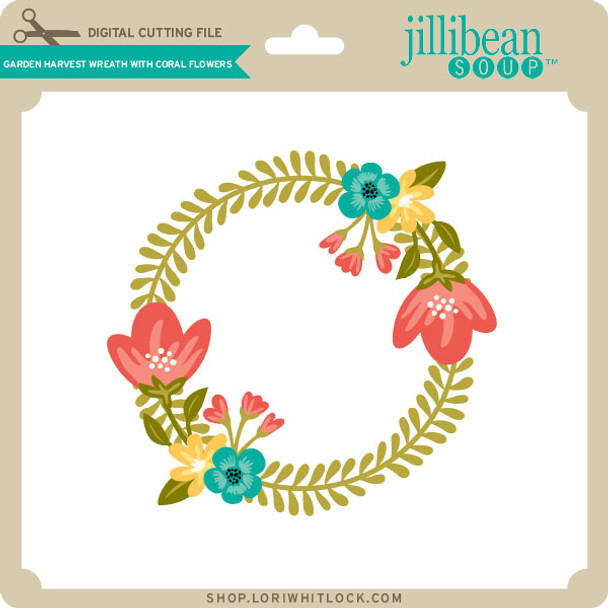 Garden Harvest Wreath with Coral Flowers