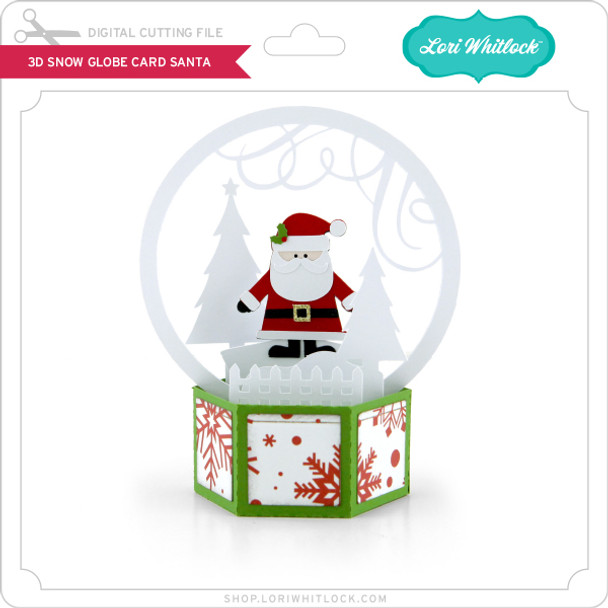 3D Snow Globe Card Santa