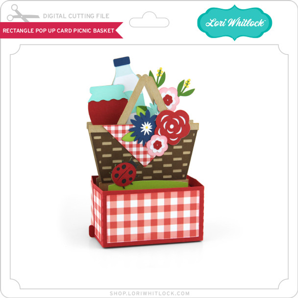 Rectangle Pop Up Card Picnic Basket