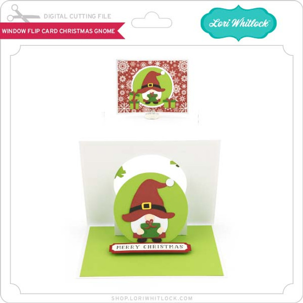 Window Flip Card Christmas Gnome