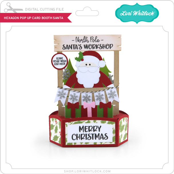 Hexagon Pop Up Card Booth Santa