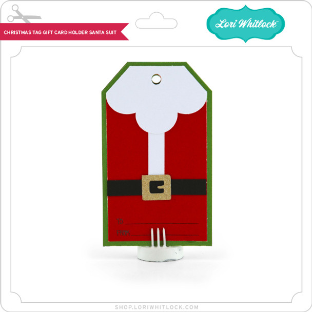 Christmas Tag Gift Card Holder Santa Suit