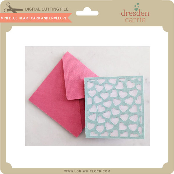 Mini Blue Heart Card and Envelope